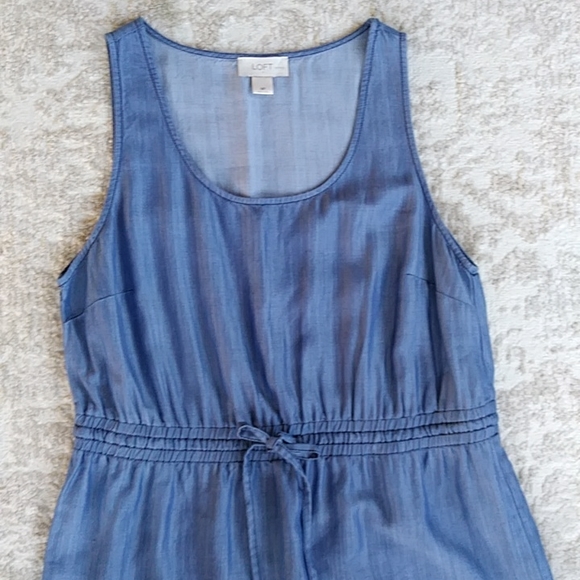 Ann Taylor Loft Lyocell Sleeveless Dress MP Blue - Picture 9 of 15